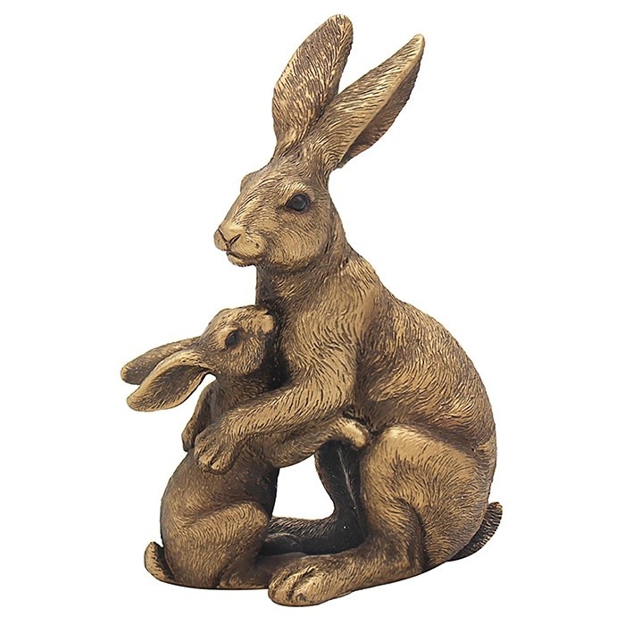 Reflections - Bronze Hare & Baby