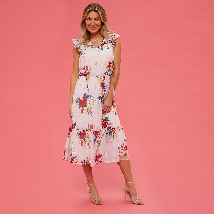 Bethany Dress - Pink Floral Garden Thumb